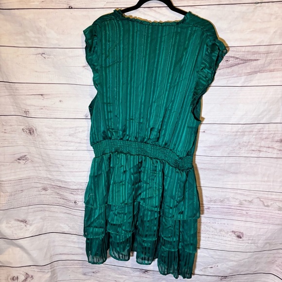 Draper James Teal Tiered Ruffled Fit and Flare Sleeveless Dress XXL - Picture 5 of 9